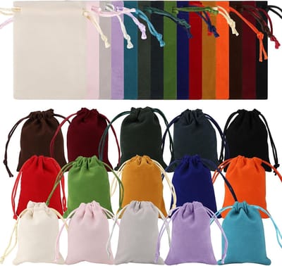 Kleurige Velours Tassen 7 x 9 cm, Trekkoord Juwelen Pouches, Mini Cube Tas voor Sieraden, Ringen en Cadeaus