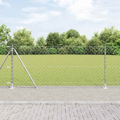 vidaXL - gaashek - met - betonnen - voetstuk - 10 - x - 0,8 - m - Gegalvaniseerd - staal