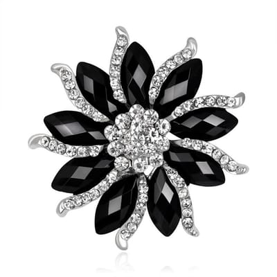 Mode Delicaat Temperament Hoge Kwaliteit Broche Zwart Hars Legering Corsage Kleding Accessoires gray