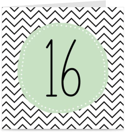 16 JAAR | verjaardagskaart / kaart met envelop | wenskaart voor 16e verjaardag