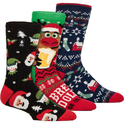 Heat Holders - 3 paar heren kerstthermo sokken