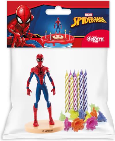 Dekora Spiderman Cake Topper & Candles pk/10