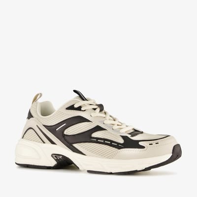 Blue box heren dad sneakers beige zwart - Maat 42 - Uitneembare zool