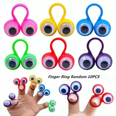 Grappige Wibbelende Oogbol Vingerpopjes Plastic Ringen Feestartikelen Speelgoed voor Kinderen Praktische Grappen Spelletjes cadeaus verjaardagsdecor OneSize