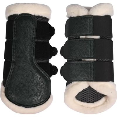 Gesloten peesbeschermers voor paard met bont HKM Comfort Premium Mesh