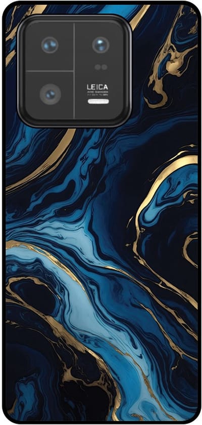Smartphonica Telefoonhoesje Geschikt voor Xiaomi 13 Pro met marmer opdruk - TPU backcover case gold blue marble design - Goud Blauw geschikt voor Xiaomi 13 Pro
