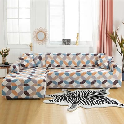 Elastische Bankhoezen Voor Woonkamer Stretch Slipcovers Modulaire Bankhoes L-Vorm Hoek Fauteuilhoes 1 /2 /3 /4 Zits 1st Large(190-230cm)1pc
