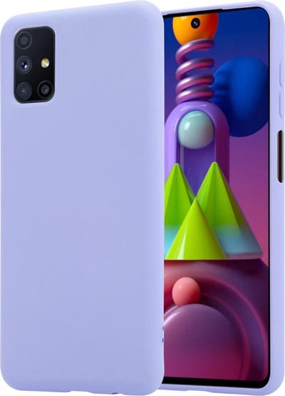 LuxeBass Hoesje geschikt voor Samsung Galaxy M51 - Anti Scratch - Silicone case - Kunststof - Soft cover - Paars