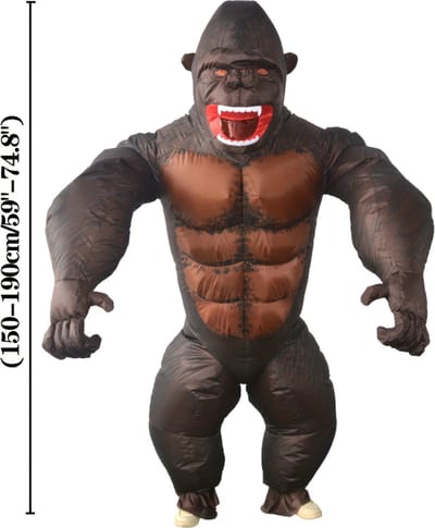Nivard Halloween Outfit - Halloween Kostuum - Pak - Opblaasbaar Kostuum - Costume - Carnaval - Volwassenen - Gorilla