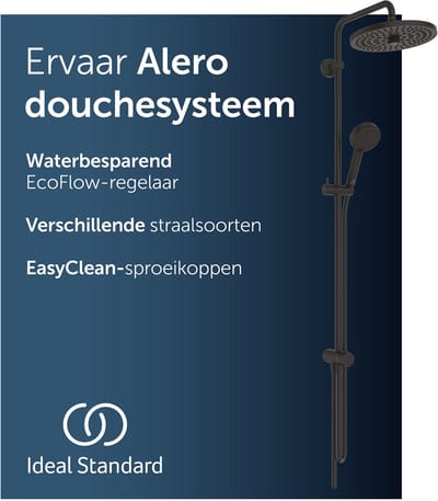 Ideal Standard Alero douchesysteem, waterbesparende doucheset – Matzwart