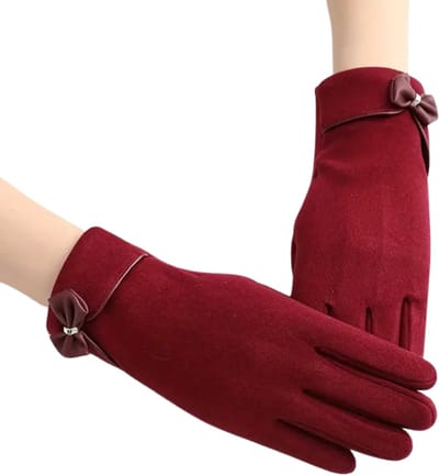 Bovista Winterhandschoen Dames - Handschoenen - Touchscreen Handschoenen - Handschoenen WInter - Winter - Fluweel - Rood