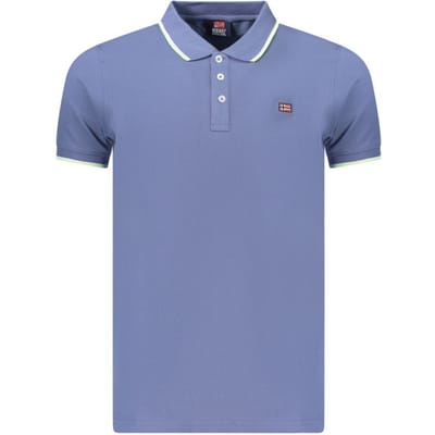 Noorwegen 1963 Blauwe Katoenen Heren Polo Shirt
