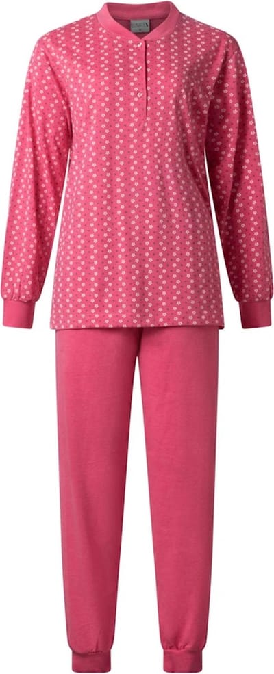 Lunatex dames pyjama - maat XXL - Porto daisy - fuchsia