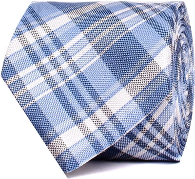 TRESANTI | EVELINIO | Zijden stropdas klassieke ruit | Navy