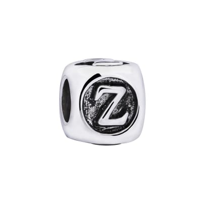 Quiges 925 - Zilveren - Bedels -Sterling zilver - Beads - Alfabet Letter Z Kraal Charm - Geschikt – voor - alle bekende merken - Armband Z449