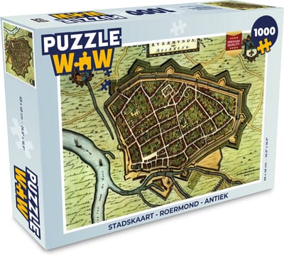 Puzzel Stadskaart - Roermond - Antiek - Legpuzzel - Puzzel 1000 stukjes volwassenen - Plattegrond
