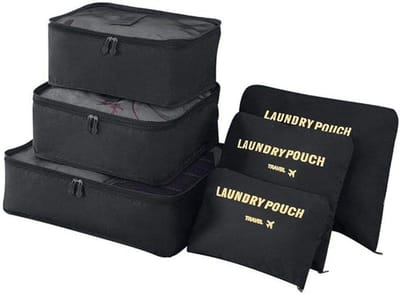Famanu - 6-delige bagage-organizerset met kleding- en schoenentassen – Grijs