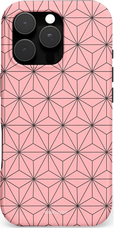 Casetastic hoesje geschikt voor Apple iPhone 16 Pro - MagSafe - Dubbellaagse bescherming - Roze Zwarte Fashion Paris Patroon - Fashion Case - Lichtroze