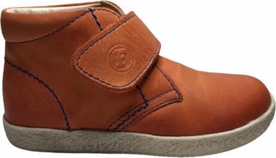 Falcotto velcro effen lederen sneakers 246 orange blauw mt 23