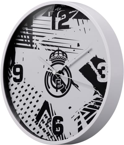 Real Madrid Wandklok - Funky - 25 Cm - Zwart/Wit