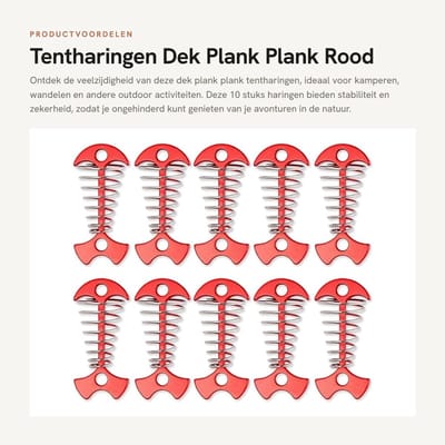 Dailygoods- Dekpinnen 10 Stuks - Tentharingen - Visgraat Dek Ankerpinnen - Veergesp - Geschikt voor Kamperen - Stabiliteit voor Outdoor Activiteiten - Tentstokken