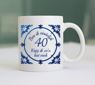 Kut Mok - Eindelijk 40 Jaar - Grappige Mok - Cadeau Verjaardag - Cadeau Mok