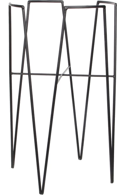 Mica Decorations - bloempot plantenpot standaard verhoger - zwart - D30 x H50 cm - metaal