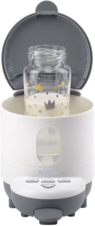 Béaba Bib'Expresso® Flessenbereider - Snelle Babyfles Bereiding - 30s Opwarmtijd - Instelbare Temperatuur - Flessenwarmer - Bain-Marie Functie - Wit