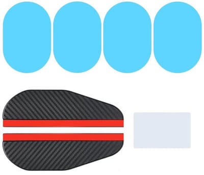 Achteruitkijkspiegel Regenbescherming - Rubber Afdekkingen - Nano Beschermfolie - Set van 4 - Ovale Vorm - 18,2 x 5,8 cm - Spiegelbescherming