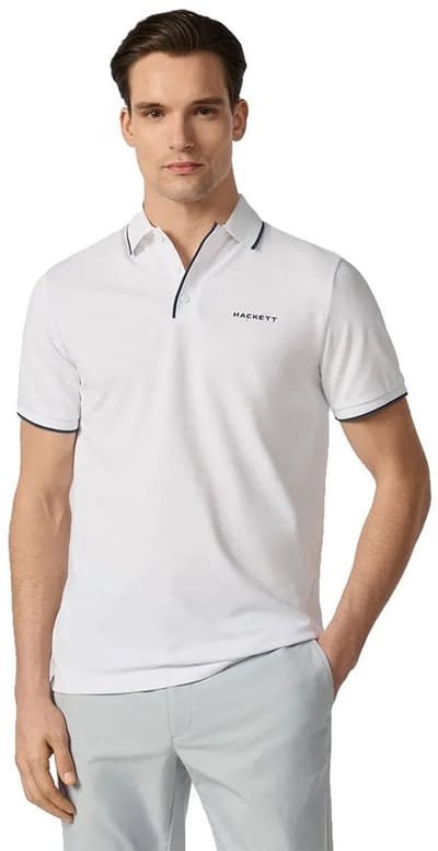 Hackett Hm5600195 Korte Mouw Poloshirt Wit L Man