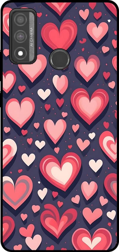 Smartphonica Telefoonhoesje Geschikt voor Huawei P Smart (2020) met Hartjes Opdruk - TPU Backcover Case With Heart Design geschikt voor Huawei P Smart (2020)