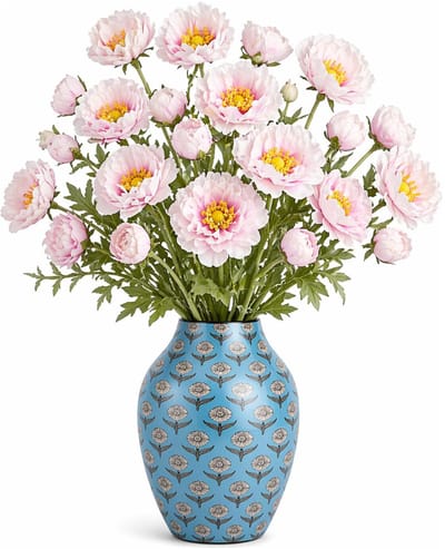 Mica Decorations Kunstbloem Klaproos Poppy - 10x - H62 cm - roze - kunststof - stelen kunstbloemen - boeket - rozen bloemetjes