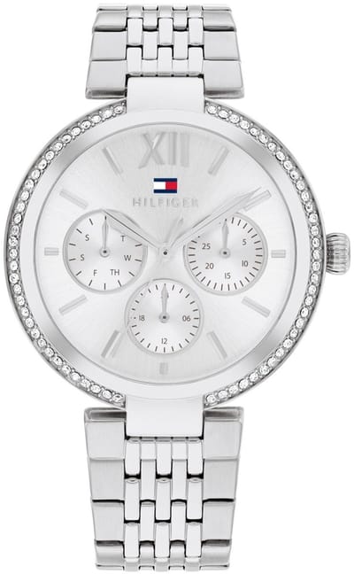 Tommy Hilfiger TH1782695 SOPHIA Dames Horloge - Mineraalglas - Staal - Zilverkleurig - 36 mm breed - Quartz - Vouw/Vlindersluiting - 3 ATM (spatwater)