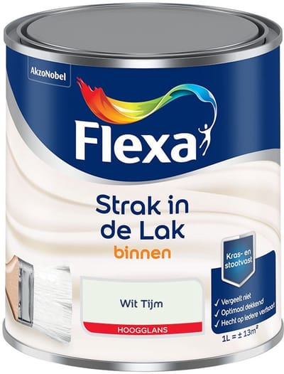 Flexa - Strak In De Lak Binnenlak Hoogglans - Wit Tijm - Mengverf - 1 L
