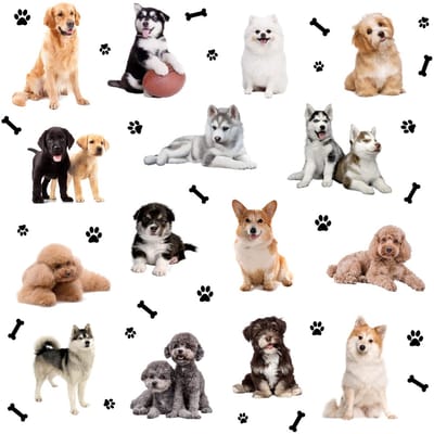 Allecto - Honden Muursticker - 3D Stickers - Decoratief - Vinyl - Puppy Stickers - Perfect voor Kinderen en Hondenliefhebbers