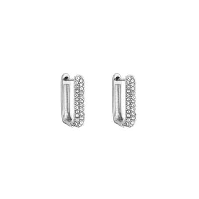 Bijoutheek Oorring Square Strass Zilver