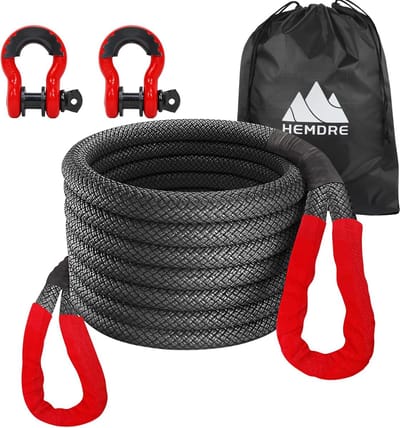 Herstel Touw - Trek Touw - Voertuig Berging - Kinetische Energie Transfer - 1 inch x 30 voet - Zwart