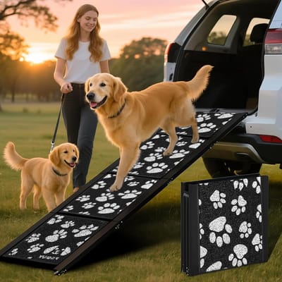 Hondenoprit Auto - Huisdier Oprit Opvouwbaar - Veilig Instappen Hond - Extra Breed Antislip Oppervlak - 180 cm Lengte - Zwart