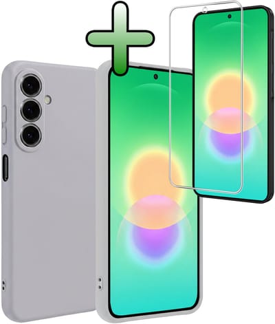 Hoesje Met Screenprotector - Geschikt voor Samsung Galaxy A27 - Sterk & Shockproof - Back Cover - Siliconen Case - Telefoon Hoes - Lila