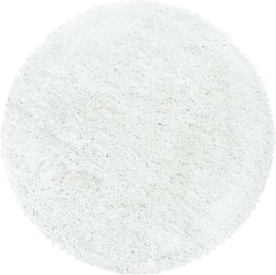 Flycarpets Luna Vloerkleed Rond - Wit - Hoogpolig - 160 cm