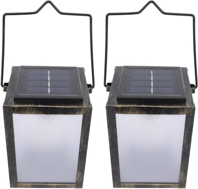 Solar Lantaarns - Buitenlampen Decoratief - Tuin Verlichten - 3D Sterrenhemel Effect - 2 Stuks - Warm Licht