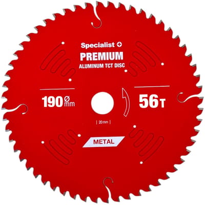 190 mm – 56T Cirkelzaagblad Aluminium Zaagblad - Asgat 30 mm - PREMIUM Kwaliteit - SPECIALIST+