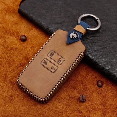 Luxe lederen sleutelcover voor Renault Kadjar, Clio, Megane en Dacia - Bescherming en stijl voor autosleutels 2016-2019