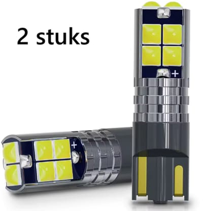 TLVX Autolampen T10 W5W Ultra Fel LED – Canbus – Steeklamp – Interieur lamp – 5500K Wit licht – Lange levensduur –12V – Stadsverlichting – Interieur verlichting– Parkeer lampen – Stadslicht LED – 2 stuks