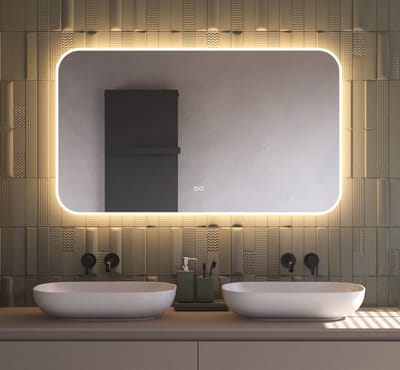 Schaere - Badkamerspiegel - Directe en Indirecte Verlichting - Spiegel Verwarming - Touch Sensor - Kleurenwissel - 140X70 cm