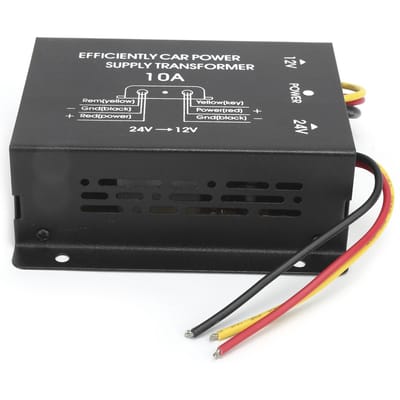 10A DC Stroomomvormer 24V naar 12V Spanningsafwaartregelaar Aluminiumlegering Behuizing voor Autoradio