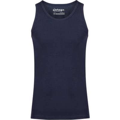 Garage 401 - Singlet Semi Bodyfit ronde hals navy XL 100% katoen 1x1 rib