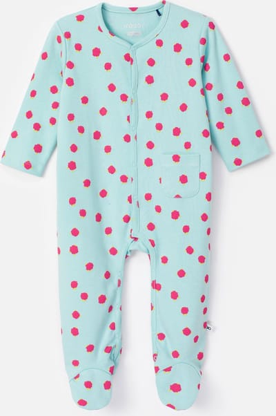 Woody kruippakje baby unisex - blauw - stippen all-over print - 232-10-RBQ-Q/933 - maat 74