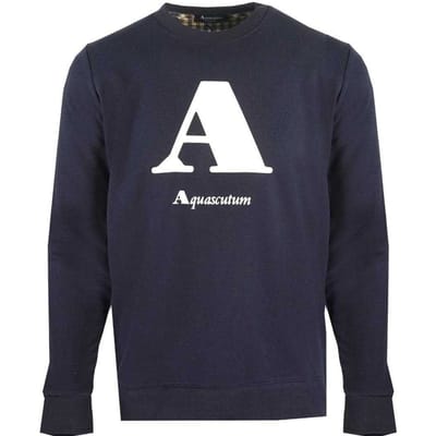Aquascutum Unisex Volwassenen Logo Sweatshirt (Marine)