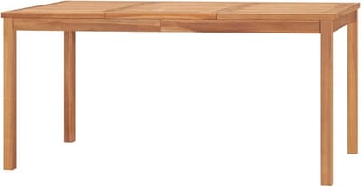 Houten tuintafel - Buiten eettafel - Buiten dineren - Massief teakhout - 160 x 80 cm - Natuurlijk